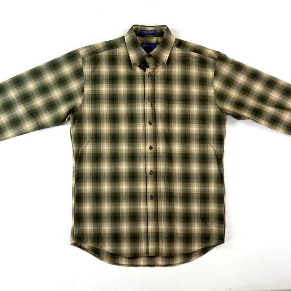 Sir Pendleton 100% Wool Plaid Button Front Shirt … - image 2